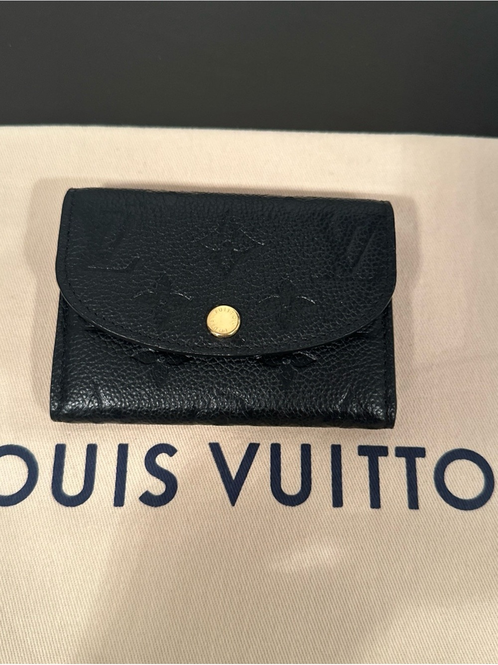 Louis Vuitton black monogram empriente Rosalie coin purse wallet